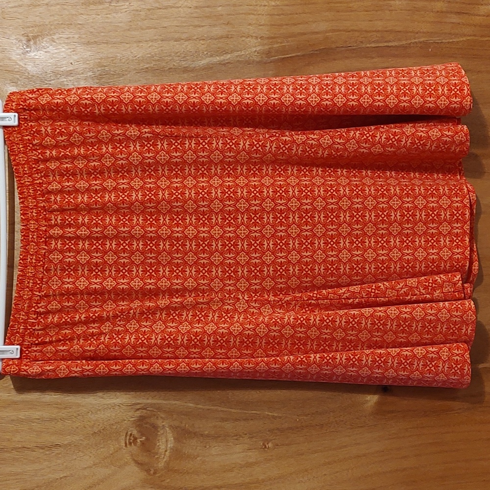 Cato Woman Swingy Pull-On Midi Skirt Coral & Orange Stretch Flare Size 18/20W
